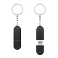 Black Plastic USB Flash Memory Drive Key Chain Mockup. 3d Rendering Royalty Free Stock Photo