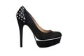 Black platform shoe with rivets