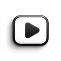 Modern 3D Play Button Icon on White Background Royalty Free Stock Photo