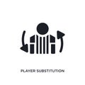 black player substitution isolated vector icon. simple element illustration from football concept vector icons. player Royalty Free Stock Photo