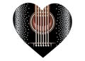 Black plectrum for guitar. Heart. Vector illustration