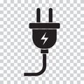 Black plug icon. Vector illustration