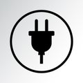 Black plug icon. Vector illustration