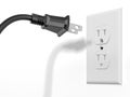 Black plug and white socket Royalty Free Stock Photo