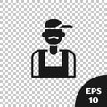 Black Plumber icon isolated on transparent background. Vector