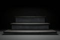 Black podium on dark background,  Mock up, Royalty Free Stock Photo