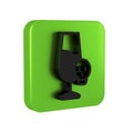 Black Poisoned alcohol icon isolated on transparent background. Green square button.