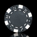 Black poker chip Royalty Free Stock Photo