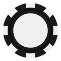 Black Poker Chip Flat Icon Isolated on White Royalty Free Stock Photo