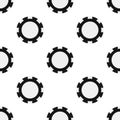 Black Poker Chip Icon Seamless Pattern