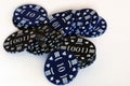 Black poker chips Royalty Free Stock Photo