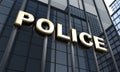 Black police building Royalty Free Stock Photo