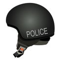 Black police helmet