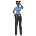 Black police woman wearing sunglasses Royalty Free Stock Photo