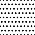 Black Polka Dot Background. Cute Seamless Pattern With Black Circles On White Textured Background