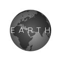 Black polluted three-dimensional planet with gradient, earth logo icon Royalty Free Stock Photo