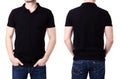 Black polo shirt on a young man template Royalty Free Stock Photo