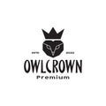 Black polygon owl with crown logo design vector graphic symbol icon illustration creative idea Royalty Free Stock Photo