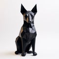 Black Polygonal Dog Sculpture: 3d Printed Art By Martin Jacobsen