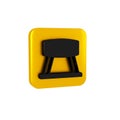 Black Pommel horse icon isolated on transparent background. Sports equipment for jumping and gymnastics. Yellow square