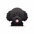 Emotive Color Cartoon Vector Illustration Of A Black Poodle