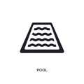 black pool isolated vector icon. simple element illustration from hotel concept vector icons. pool editable logo symbol design on