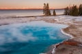 Black Pool at West Thumb Geyser Basin Trail during wonderful colorful sunset, Yellowstone National Park, Wyoming Royalty Free Stock Photo