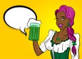 Black pop art woman st patrick day Royalty Free Stock Photo