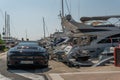 Black Porsche parked in Puerto Portals