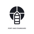 black port and starboard isolated vector icon. simple element illustration from nautical concept vector icons. port and starboard