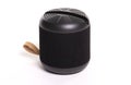 Black portable bluetooth speaker, isolated on white Royalty Free Stock Photo