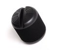 Black portable bluetooth speaker, isolated on white Royalty Free Stock Photo