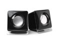 Black portable speakers isolated