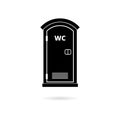 Black Portable toilet icon or logo, eco toilet concept