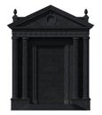 Black portico. Architectural elements of the classic building facade. 3D rendering