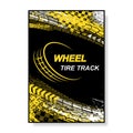 Wheel tire track black poster