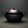 a black pot with a lid