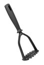 Black potato masher isolated on white background. Kitchenware. Pusher for mashed potatoes. Royalty Free Stock Photo