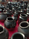 Black pottery, pots and vases and vessels of Uttar Pradesh Royalty Free Stock Photo