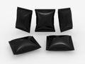 Black pouch packaging design with clipping path Royalty Free Stock Photo