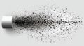 Black Powder Exploding Out of Tube, Dust Particles Bursting, Smoke Effect Background Royalty Free Stock Photo