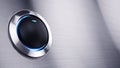 Black power button with blue led light Royalty Free Stock Photo