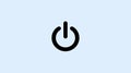 Simple Black Power Button Icon Against Light Blue Background Royalty Free Stock Photo
