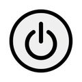 Black Power Button Symbol on White Circle Icon power symbol on off Royalty Free Stock Photo