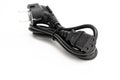 black power cable for PC, monitor, equipment on white background.