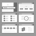 Black presentation templates Infographic elements flat design set for brochure flyer leaflet marketing Royalty Free Stock Photo