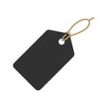 A black price tag with a rectangular shape, featuring rounded corners. It has a small Royalty Free Stock Photo