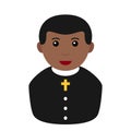 Black Priest Avatar Flat Icon on White