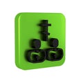 Black Priest icon isolated on transparent background. Green square button.