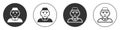 Black Priest icon isolated on white background. Circle button. Vector